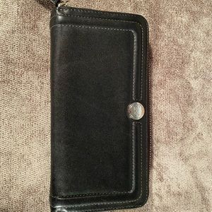 Coach black zip wallet